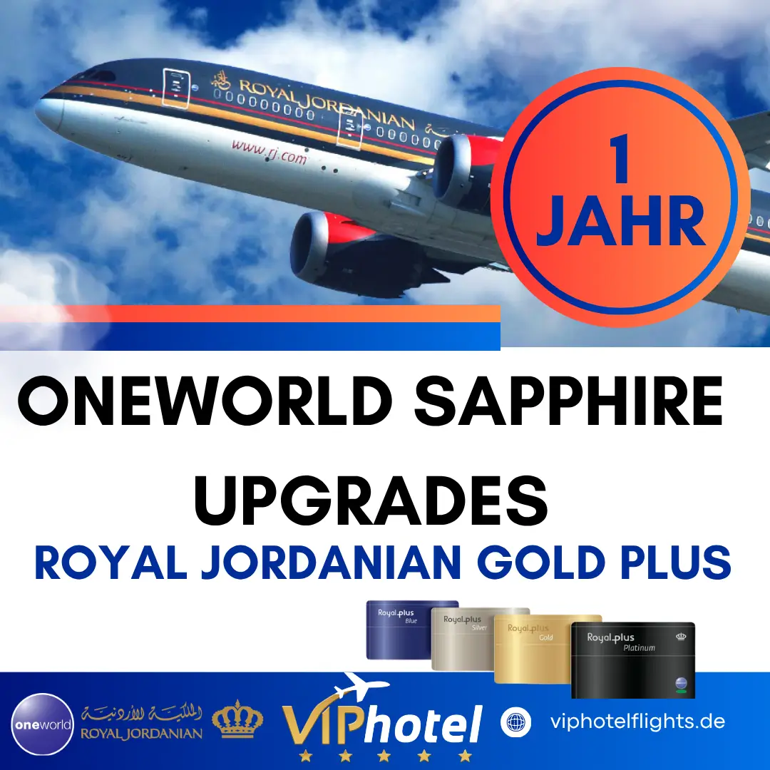 Kaufen Sie oneworld Sapphire – Royal Jordanian Gold Plus Status für 1 Jahr 1 Kaufen Sie oneworld Sapphire – Royal Jordanian Gold Plus Status für 1 Jahr